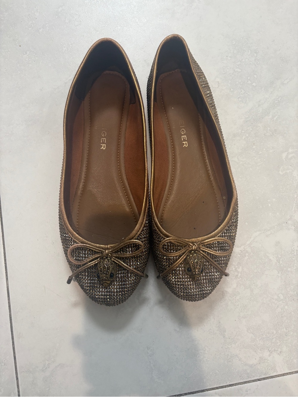 Kurt Geiger Gold Ballet Flat